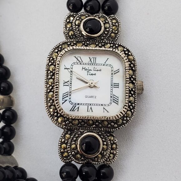 Main Line Time Watch Women 22MM Gray Dial Multicolor Band 6.5" New Battery - Picture 2 of 9